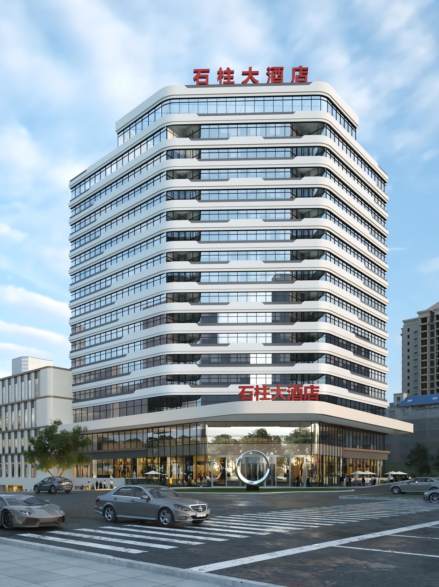 莜歌铝业承建石柱县文旅综合体四星级酒店幕墙工程