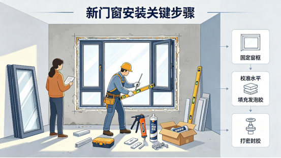 新门窗安装关键步骤 新门窗安装关键步骤